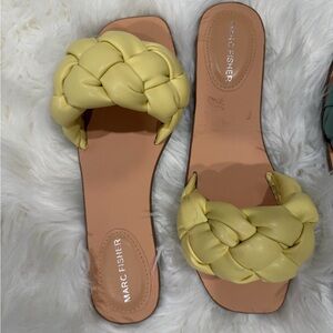 Steve Madden Braided Slide Sandals - Yellow and Teal